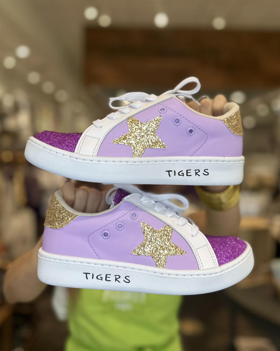 Purple & Gold Tigers Shoes