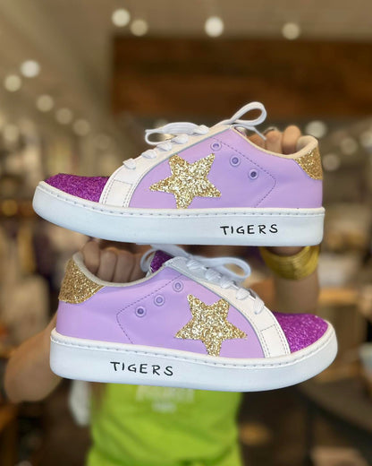 Purple & Gold Tigers Shoes