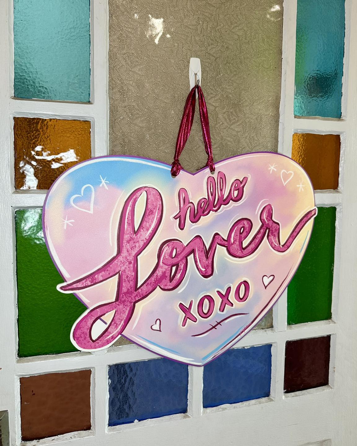 Hello Lover Heart Door Hanger