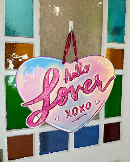 Hello Lover Heart Door Hanger