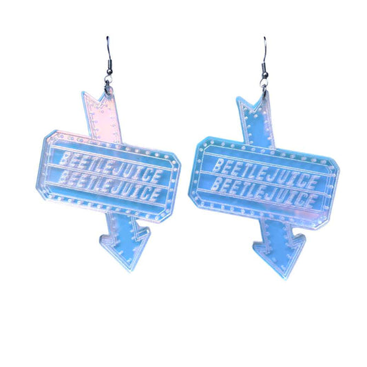 Beetlejuice Iridescent Sign Earrings