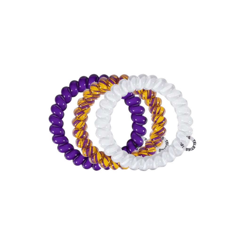 Teleties 3pk, Purple & Gold