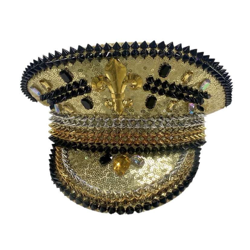 Black & Gold Captains Hat, Spikes