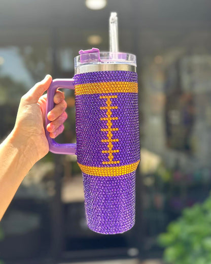 Football Tumbler, Purple & Gold