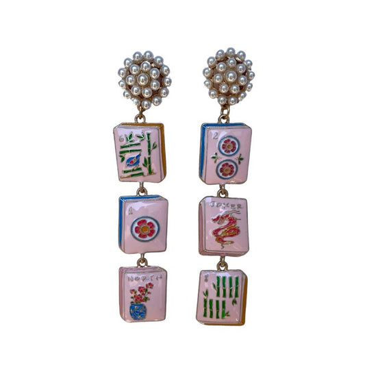 Mahjong Tile Earrings