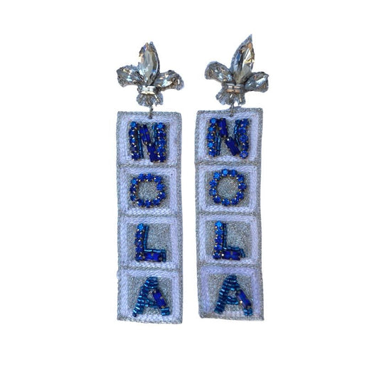 NOLA Tile Rhinestone Earrings