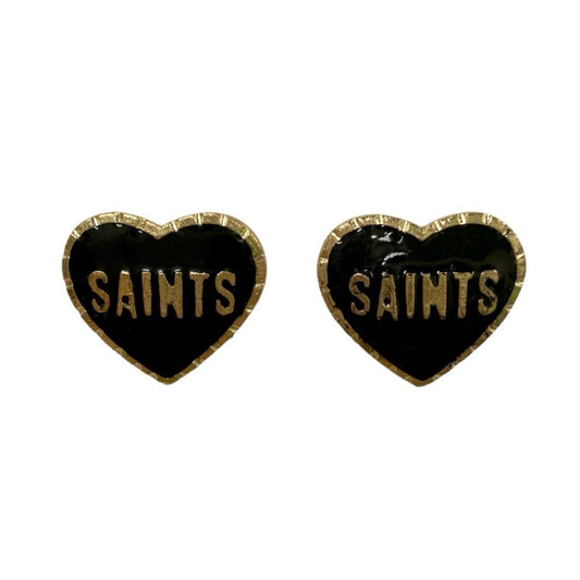 Saints Enamel Heart Earrings