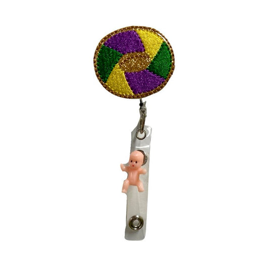 King Cake Baby Badge Holder