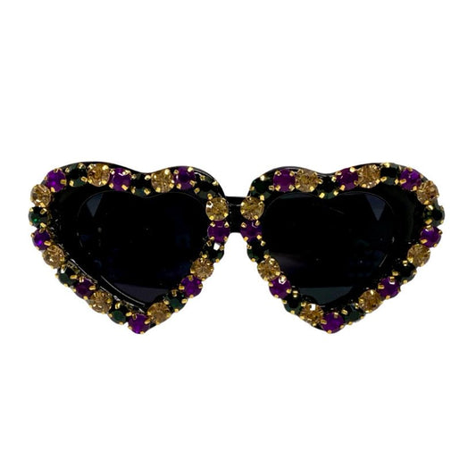 Mardi Gras Heart Gem Sunglasses