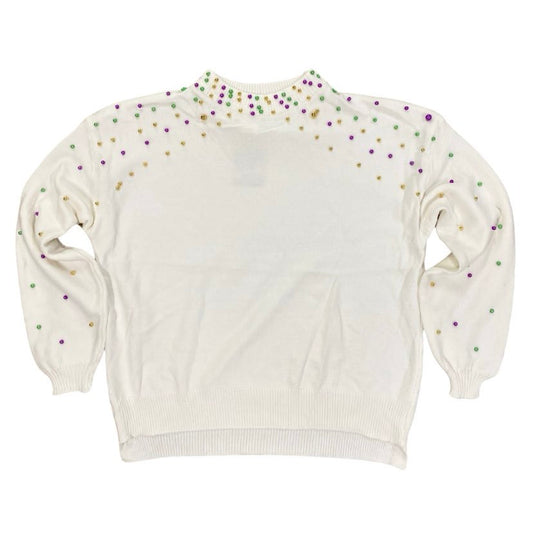 Mardi Gras Pearl Sweater