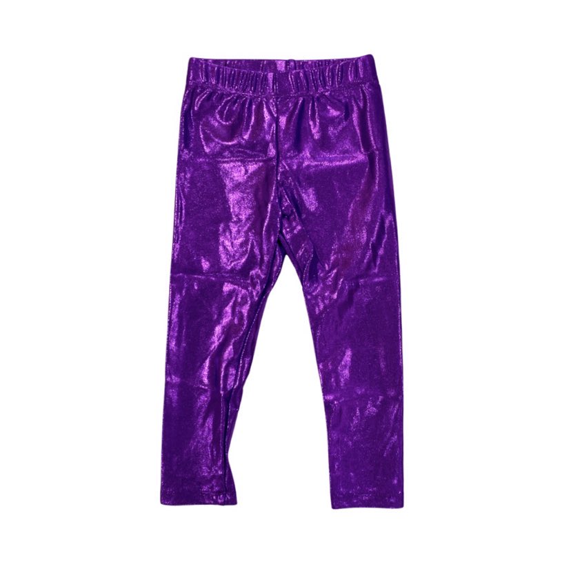 Purple Shimmer Leggings, Kids