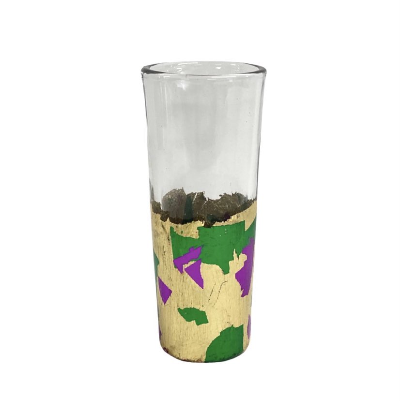 Mardi Gras Foil Abstract Shot Glass