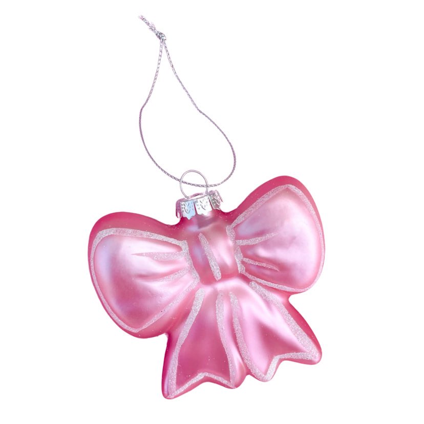 Pink Glitter Bow Ornament