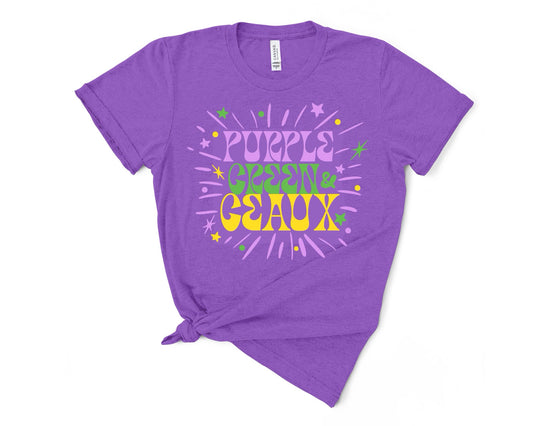 Purple Green & Geaux Tee