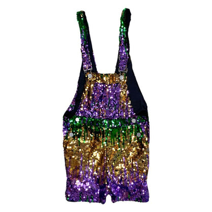 Mardi Gras Sequin Overallls