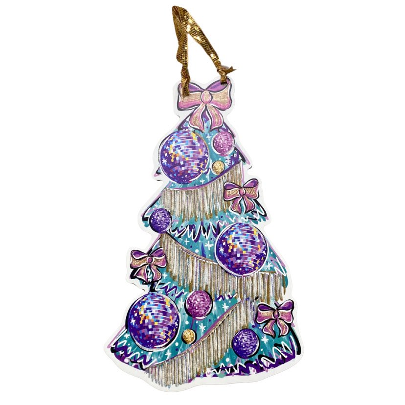 Disco Christmas Tree Door Hanger