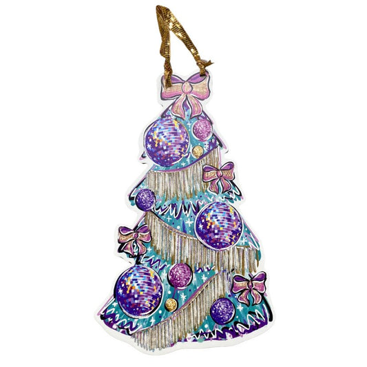 Disco Christmas Tree Door Hanger