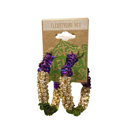 Mardi Gras Sequin Hoop Earrings