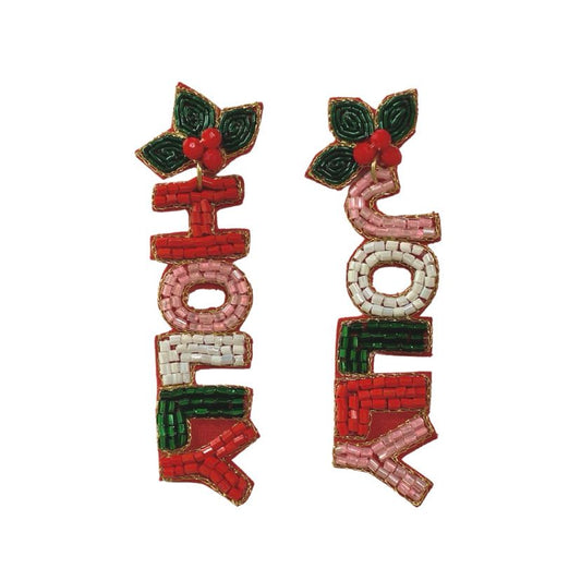 Holly Jolly Seed Bead Earrings