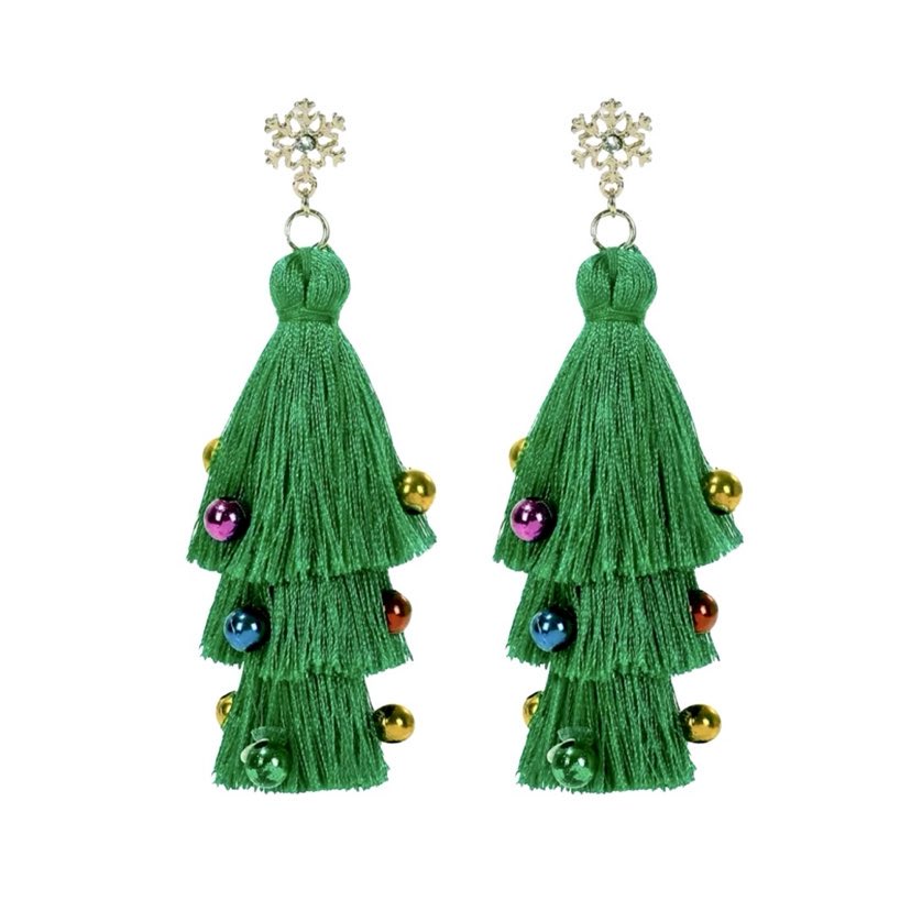 Fringe Tree Earrings w/Snoflake Stud