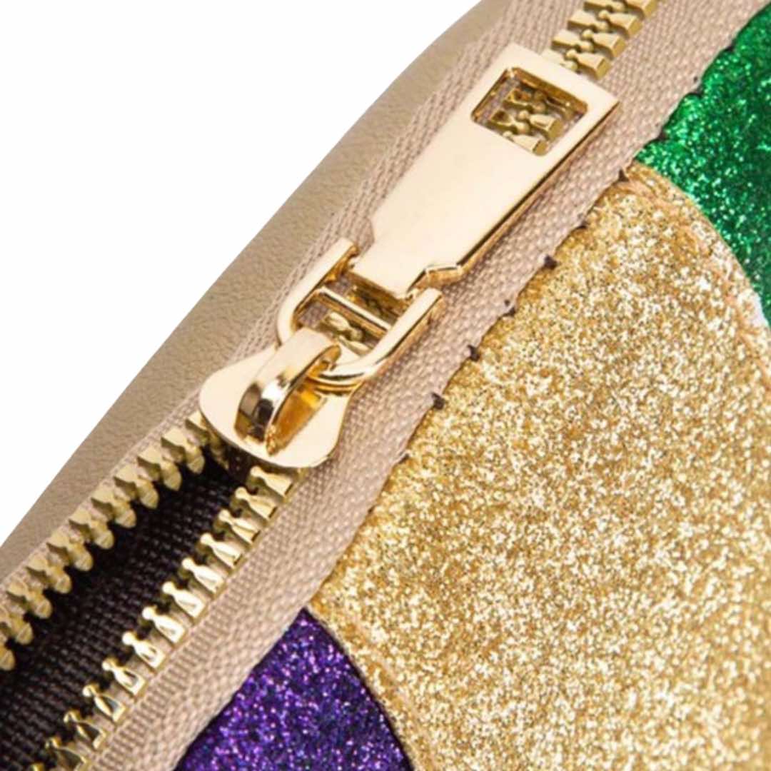 Mardi Gras Sparkle Stripe Crossbody Bag