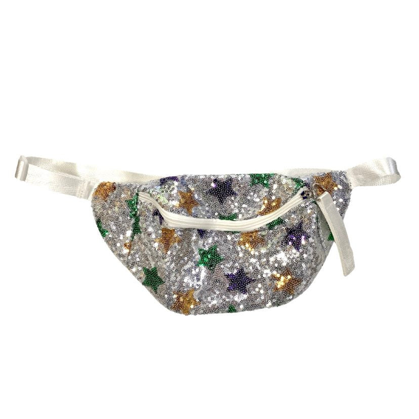 Silver Mardi Gras Star Fanny Pack