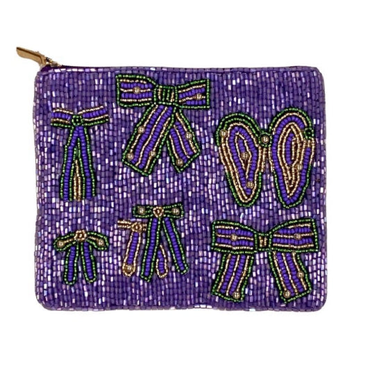 Mardi Gras Beaded Coquette Pouch