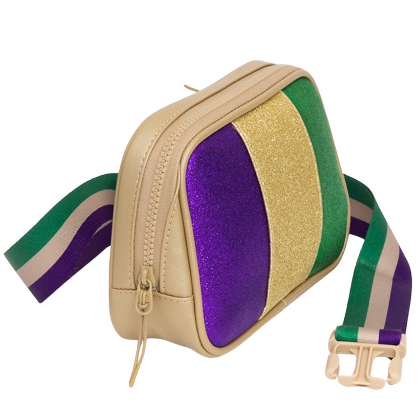 Mardi Gras Sparkle Stripe Belt Bag