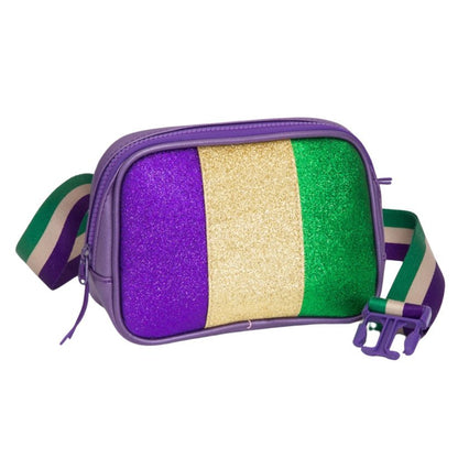 Mardi Gras Sparkle Stripe Belt Bag