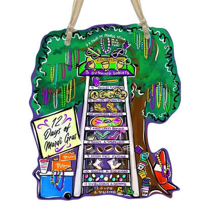 12 Days of Mardi Gras Tree Door Hanger