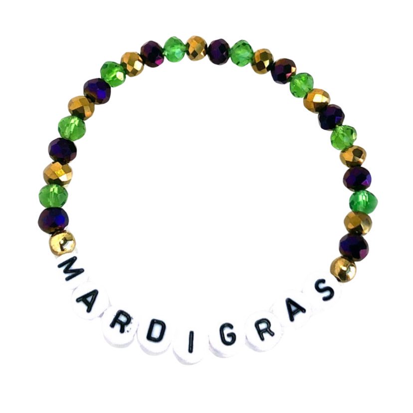 Mardi Gras Charm Beaded Bracelet