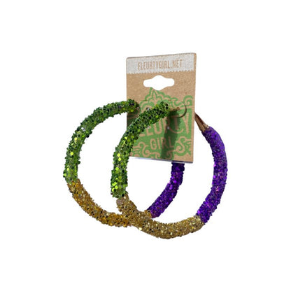 Mardi Gras Sparkly Glitter Hoop