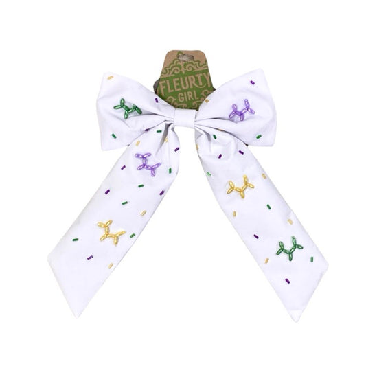 Mardi Gras Dog Bedazzled Bow