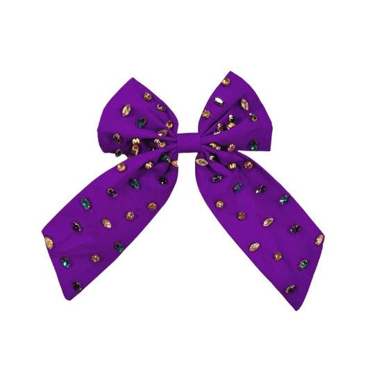 Mardi Gras Gem Hair Bow