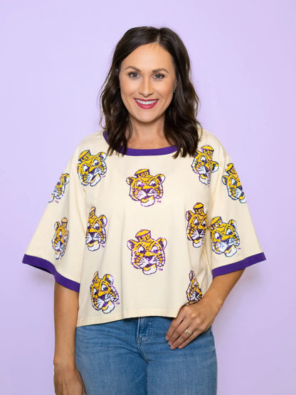 Vintage Tiger Oversized Crop Tee