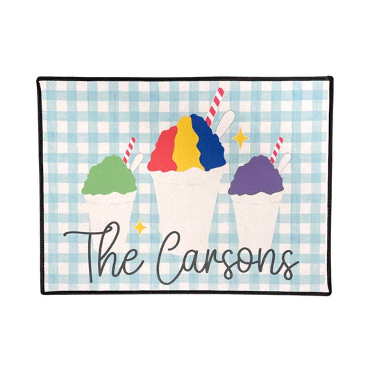 Custom Gingham Snoball Mat