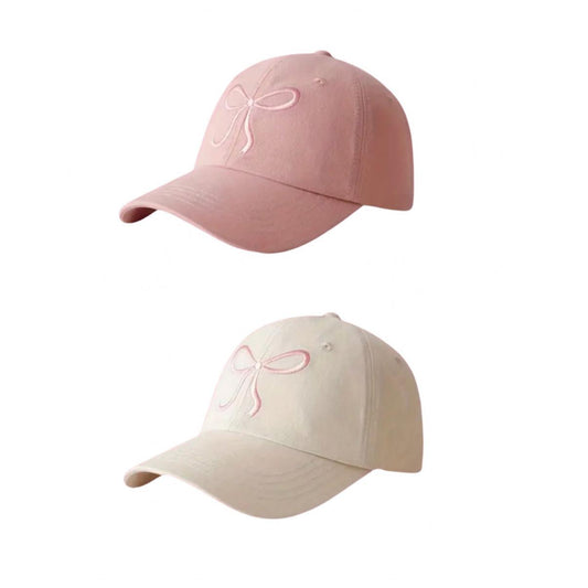 Pink Ribbon Bow Baseball Hat