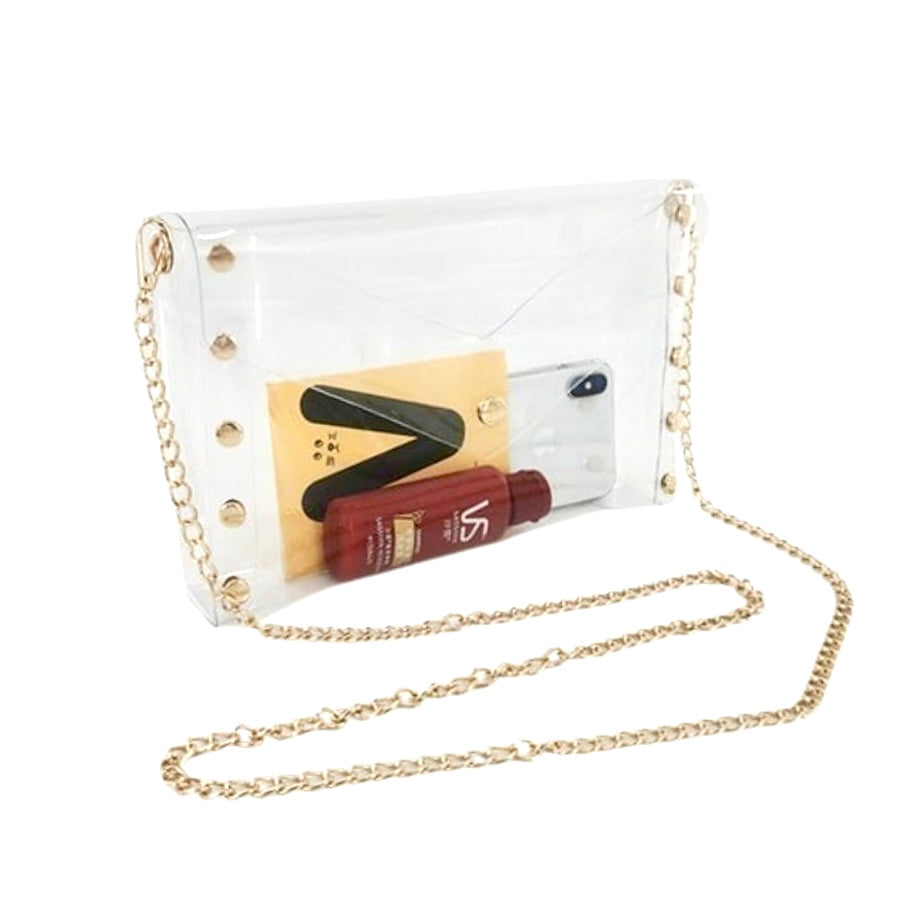 Gold Studded Clear Bag