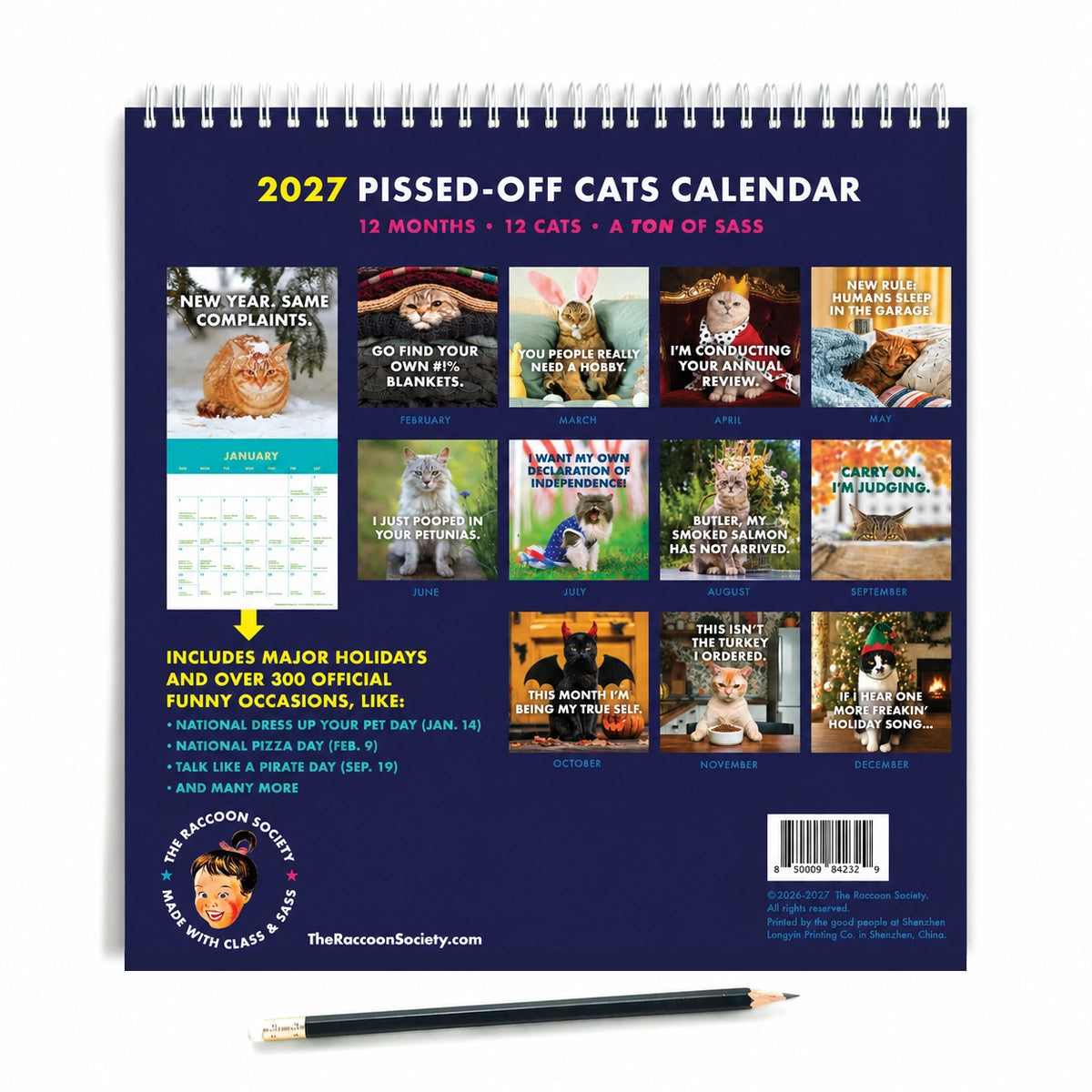 Pissed Off Cats Calendar, 2027