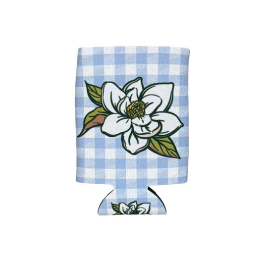 Gingham Magnolia Coozie