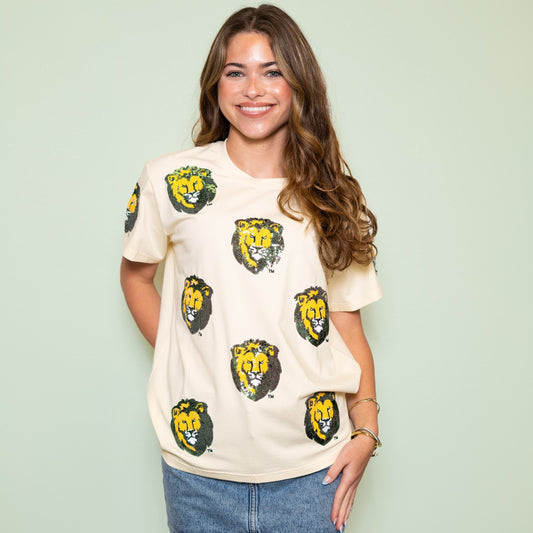 Sequin Lion Face Tee
