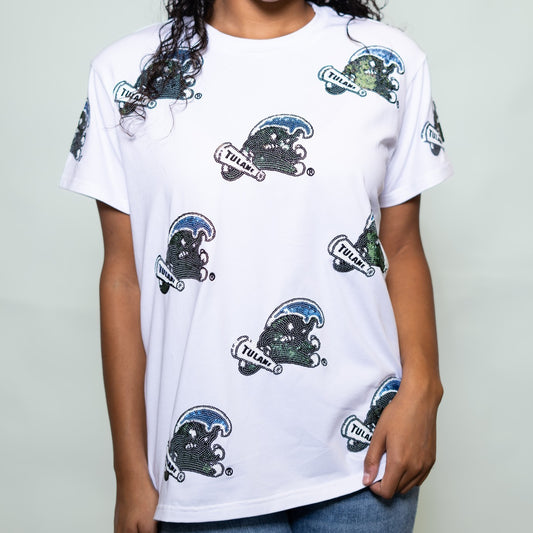 Sequin Scattered Roll Wave Tee