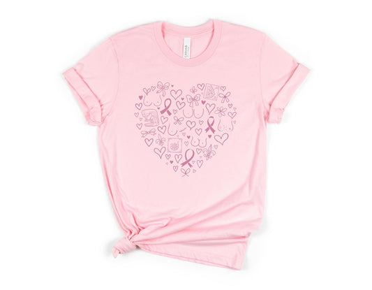 Breast Cancer Awareness Heart Tee