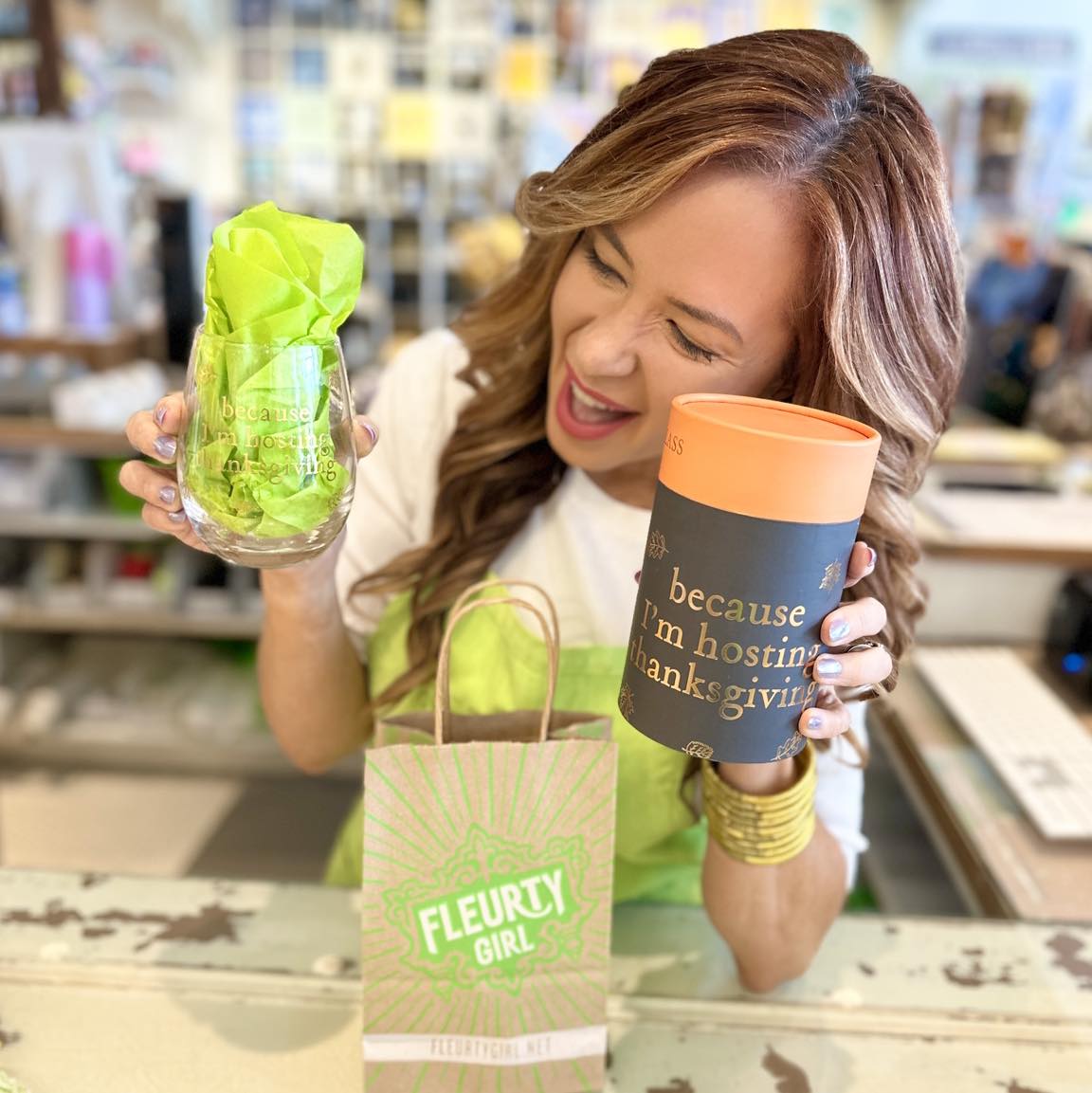 Hosting Thanksgiving Wine Glass