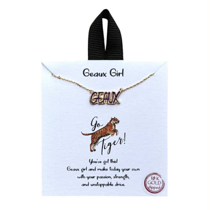 Purple & Gold Geaux Necklace