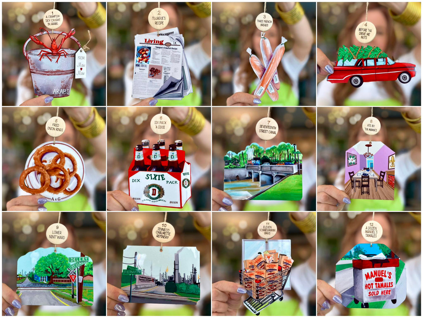 Benny Grunch 12 Yats Ornament Set