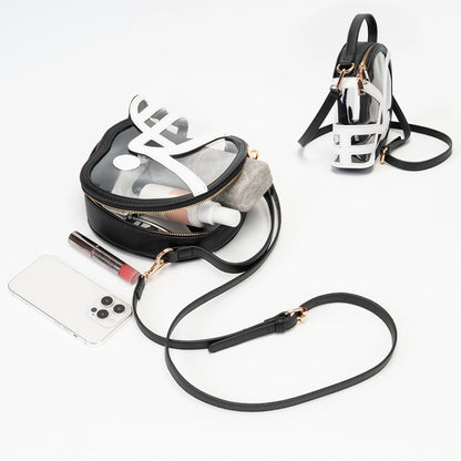 Helmet Clear Purse, Black & Gold