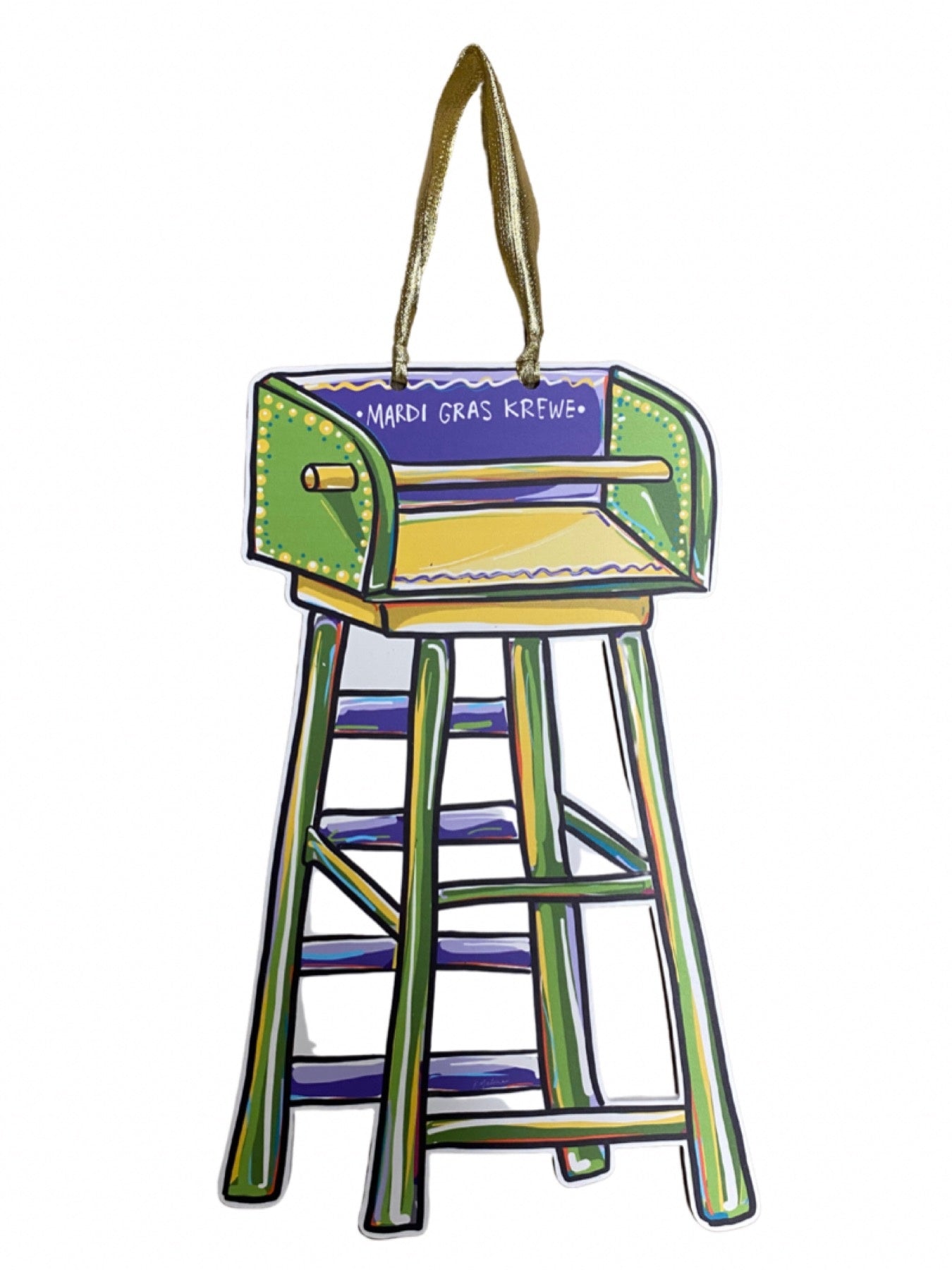 Mardi Gras Ladder Door Hanger