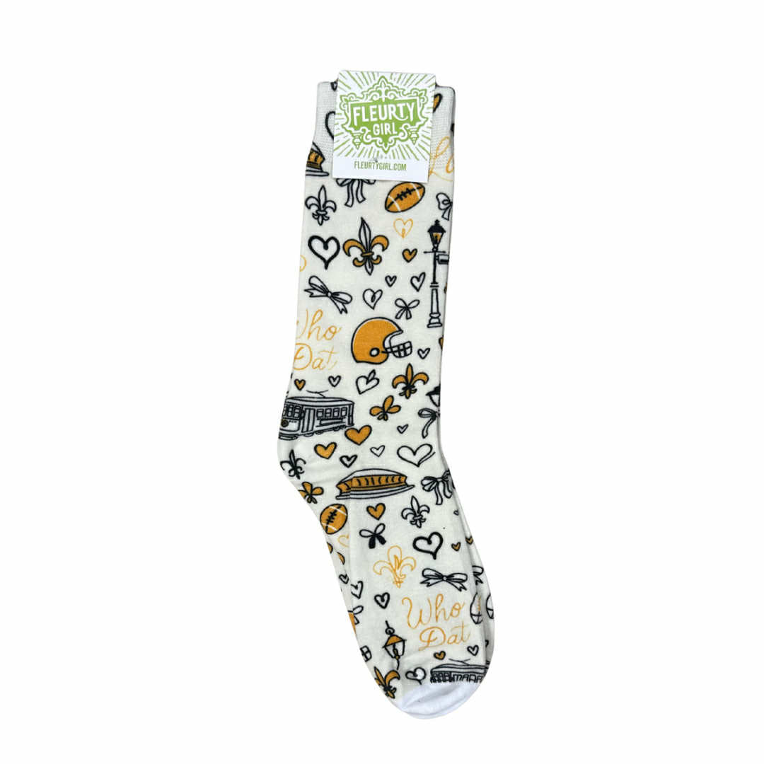 Who Dat Icon Beige Socks