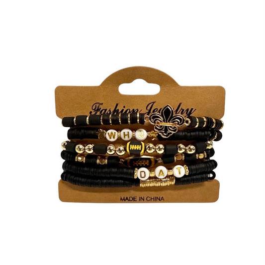 Who Dat Stacked Beaded Bracelet Set
